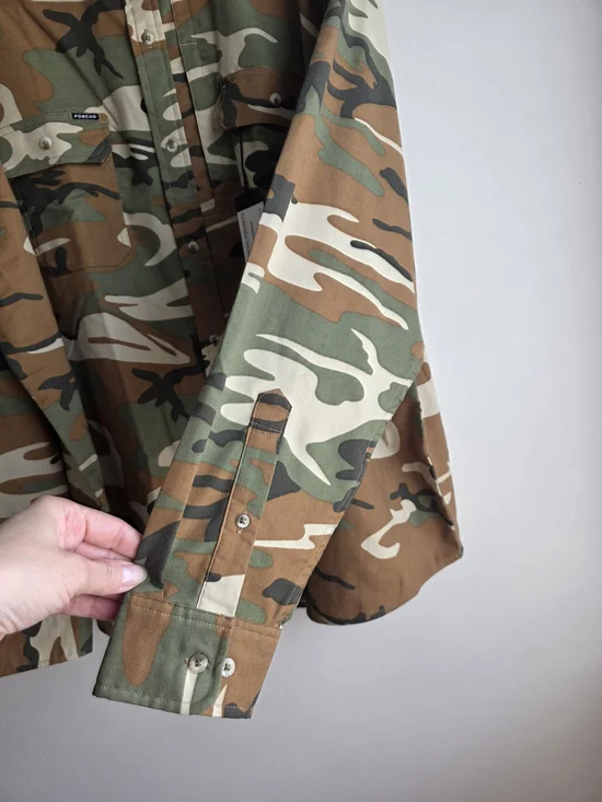 NWT Poncho Outdoors The Deep Search Performance Fishing Shirt - Camo - XL - Picture 10 of 17